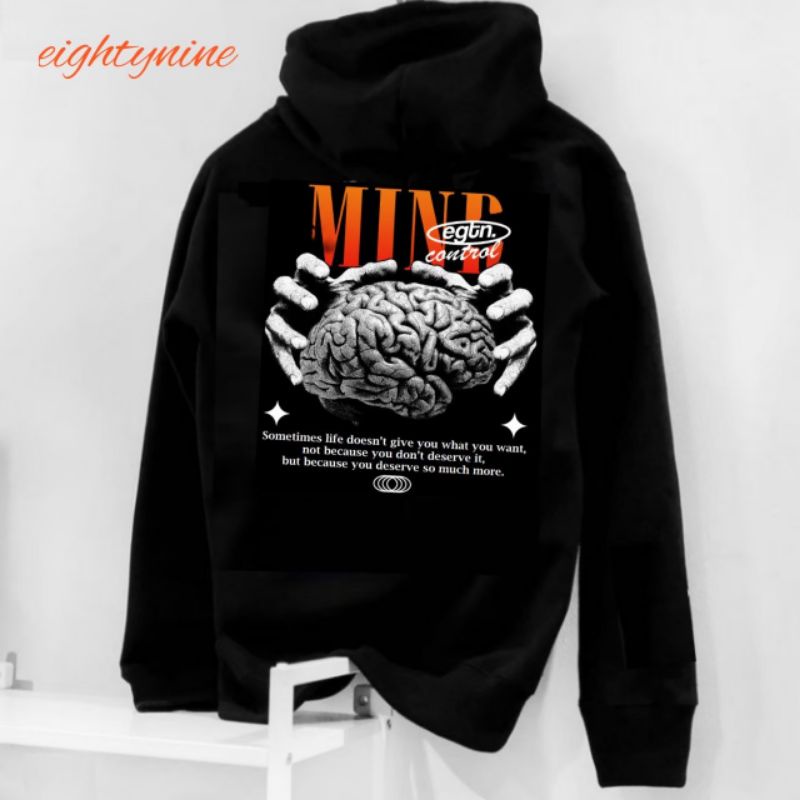 Sweater Hoodie Eighty Nine Unisex Color Black Premium