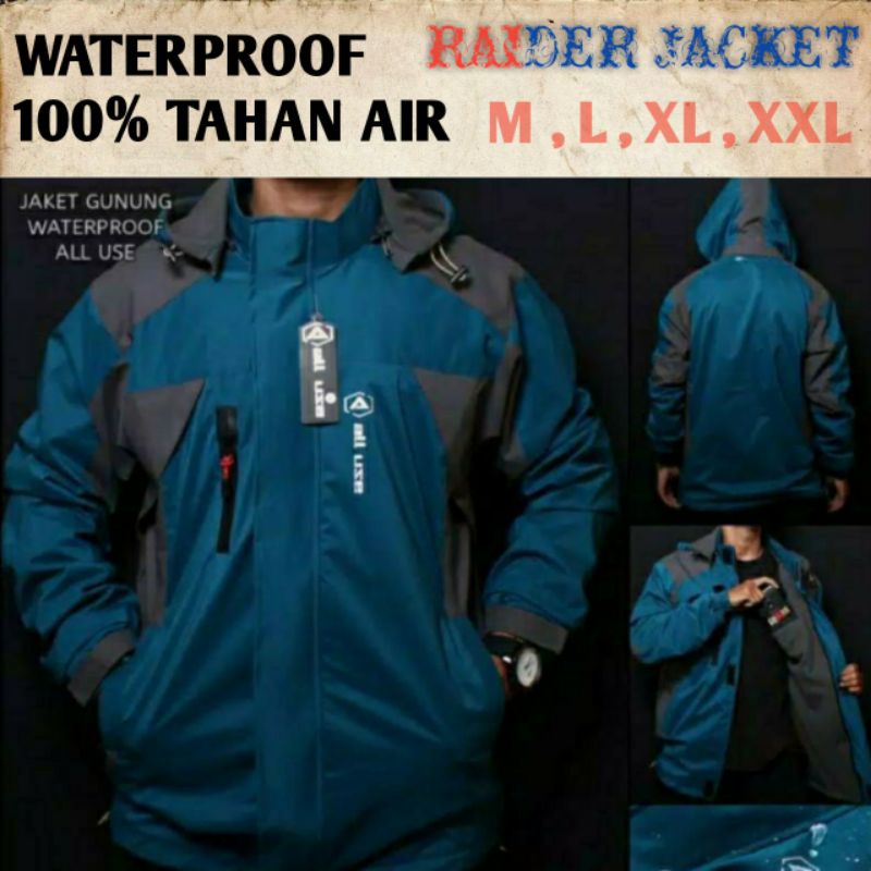 JAKET GUNUNG PRIA OUTDOOR WATERPROOF ORIGINAL ALL USE ANTI AIR