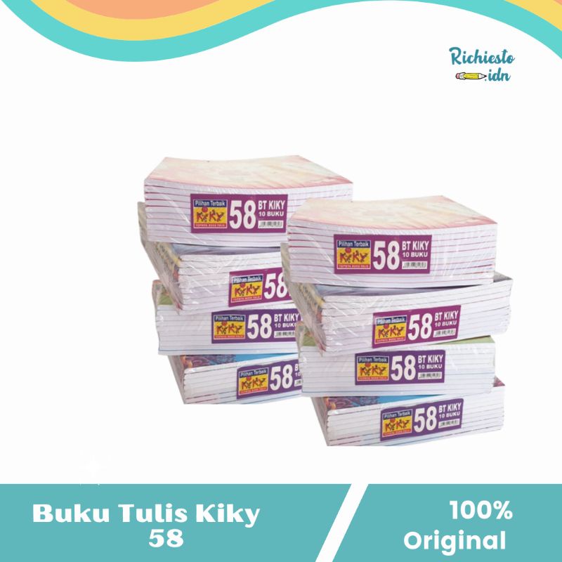 

KIKY Buku Tulis 58 Lembar/1Pack/10Buku/Motif Random