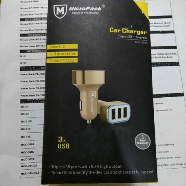 Micropack MCC 352s car charger