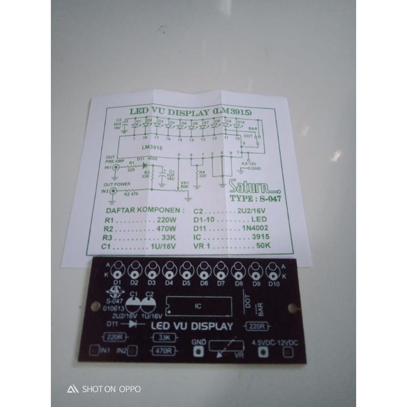 PCB LED VU Display LM 3915 S-047