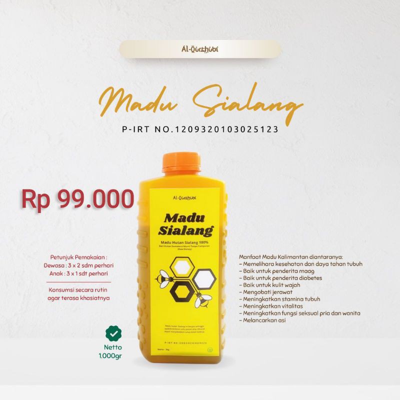 

MADU SIALANG BY AL QURTHUBI Netto 1000gram