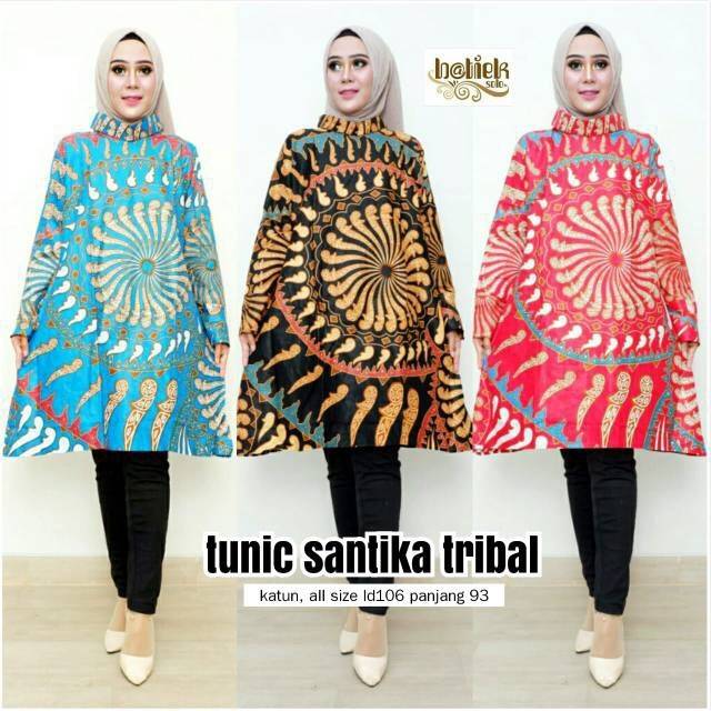 Tunik Santika Tribal Batik Etnik Super Duper Cantik Buat Ngantor, Seragaman, buat Pergi juga oke 😍