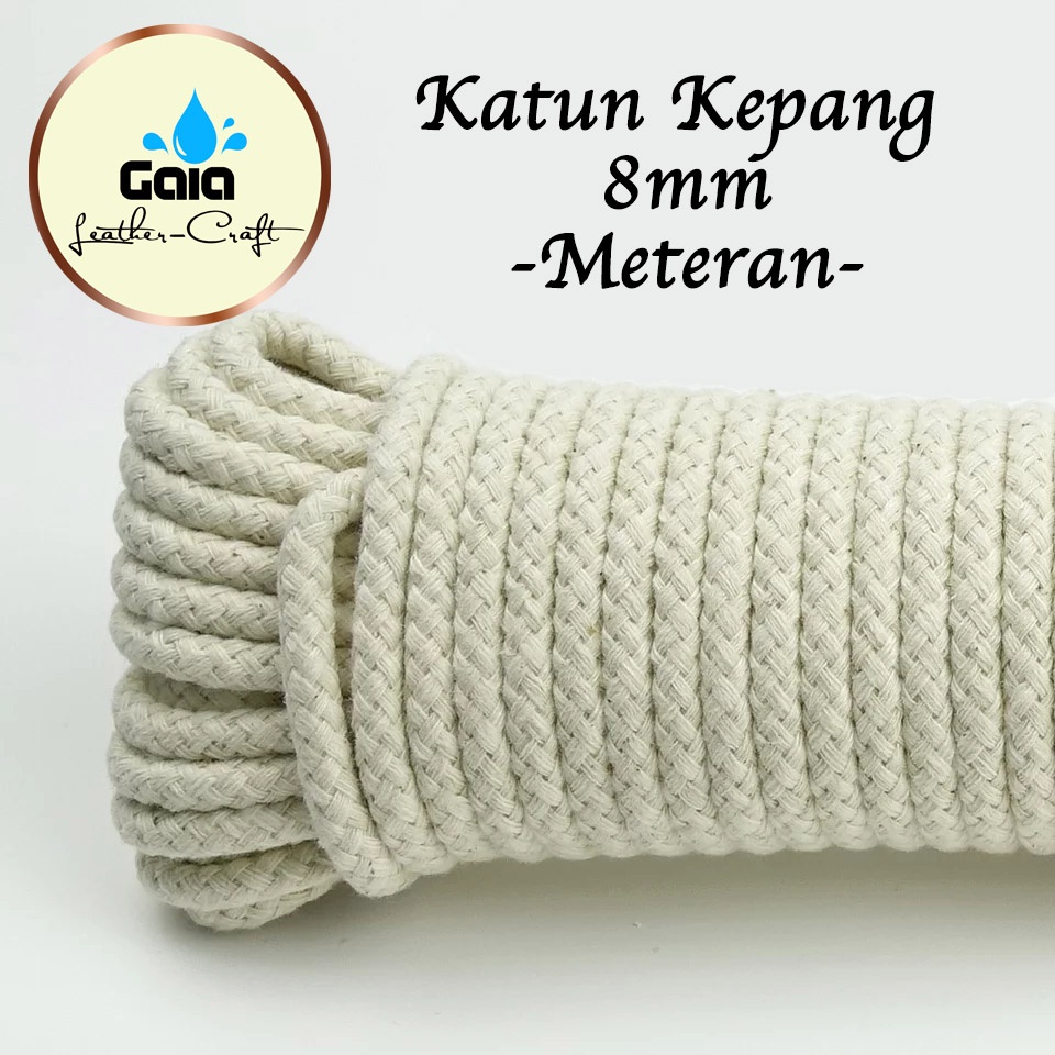 Tali tambang katun kepang 8mm meteran