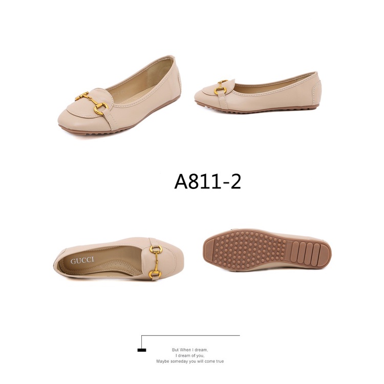 GC  Leather Horsebit Ballerina Flat Shoes #A811-2