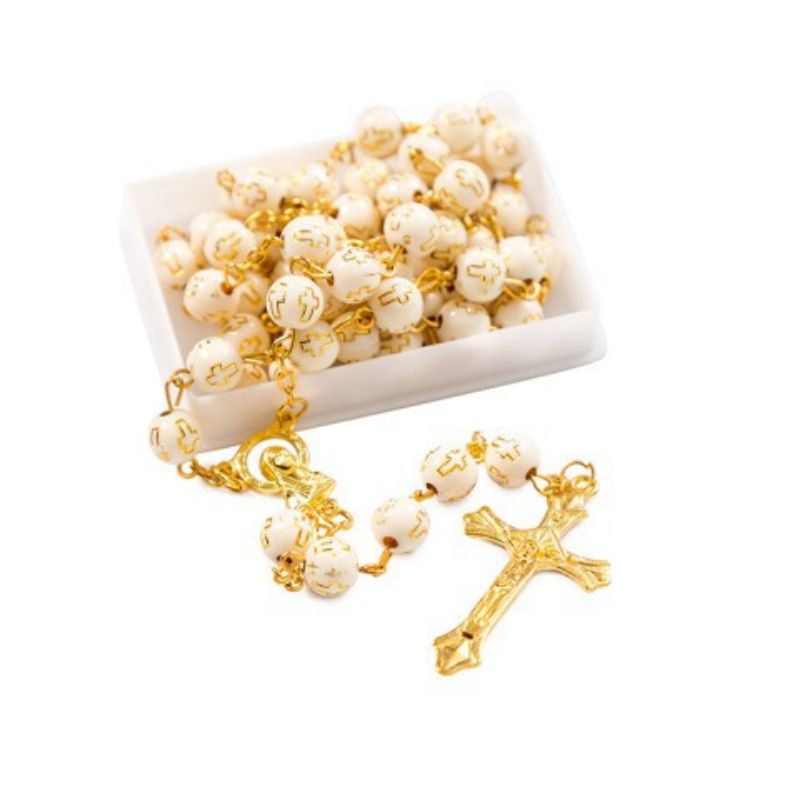 Rosario Jerusalem Gambar Salib 8mm + Box Jerusalem
