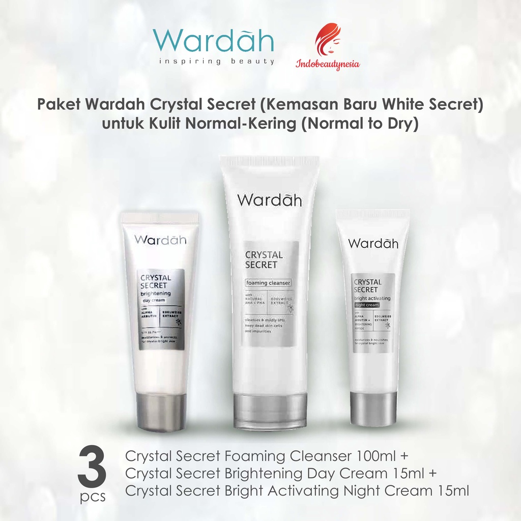 Paket Wardah Crystal Secret 3pcs - Mencerahkan Menghilangkan Bekas Jerawat - Perawatan Kulit