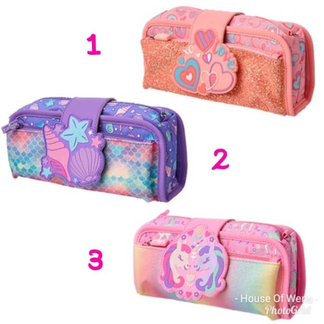 

SMIGGLE BLING UTILITY PENCILE CASE - Tempat Pencil Smiggle ,Merah Muda