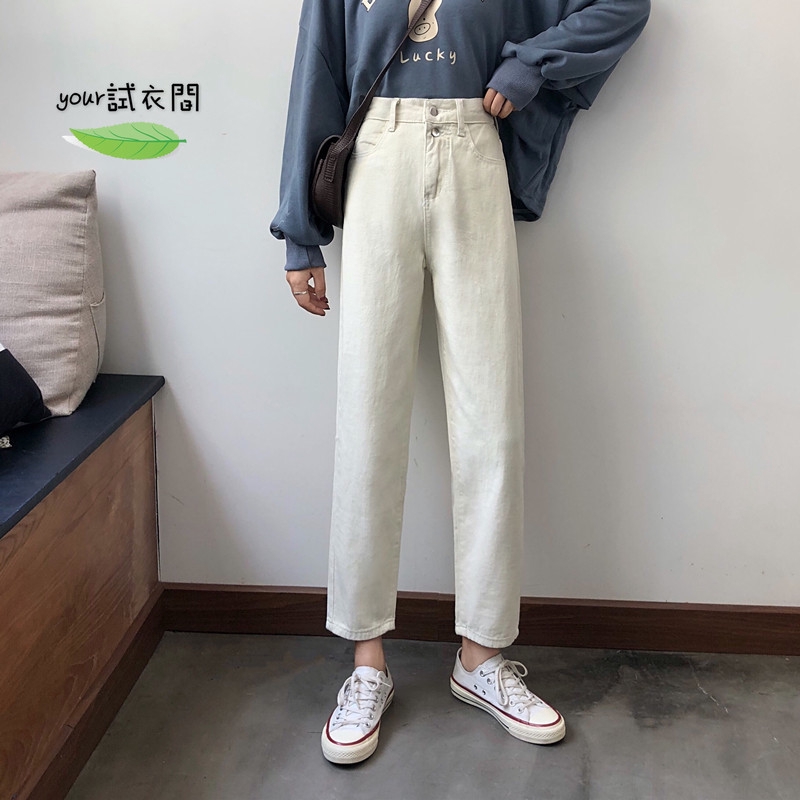 Celana Panjang Model Lurus Pinggang Karet Warna Beige Celana Panjang Model Lurus Pinggang Karet Warna Beige