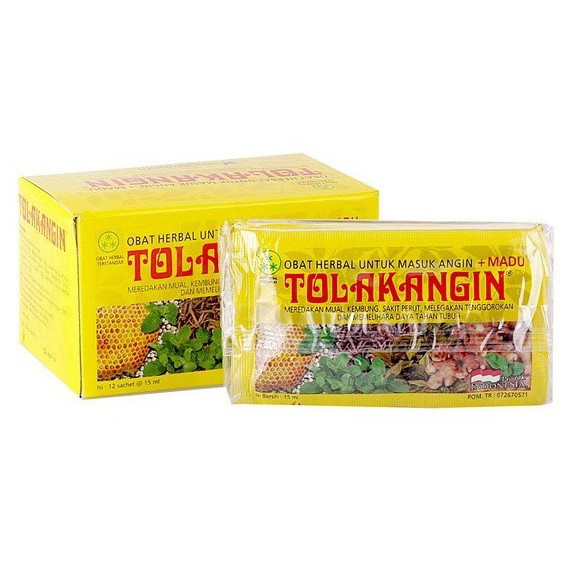 TOLAK ANGIN Cair Madu Dewasa Kuning 1 Box 12 Sachet - Obat Herbal Masuk Angin