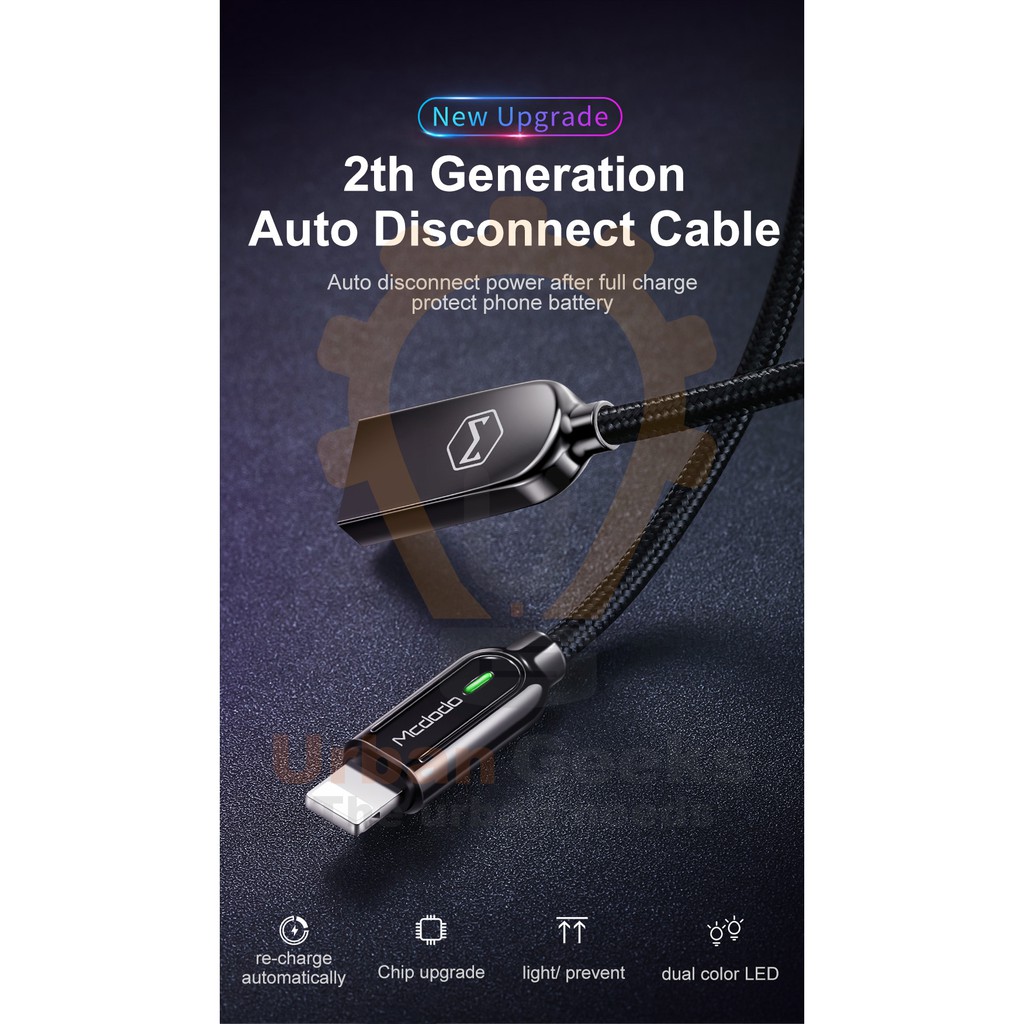 Mcdodo Auto Disconnect Lightning Data Cable iPhone gen 3 Model CA-526 Kabel IOS