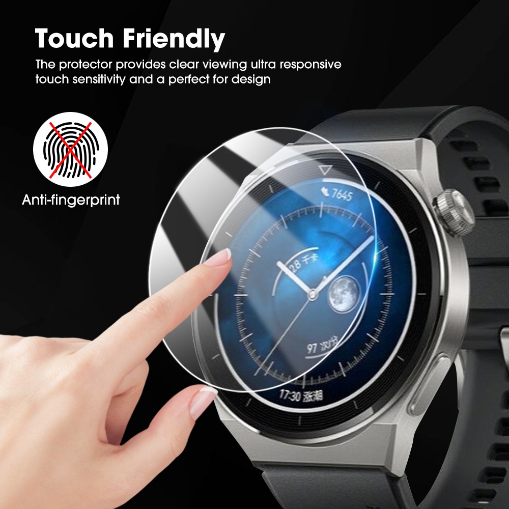 Pelindung Layar Tempered Glass Anti Jatuh / Gores HD 46mm Untuk Huawei GT3 Pro