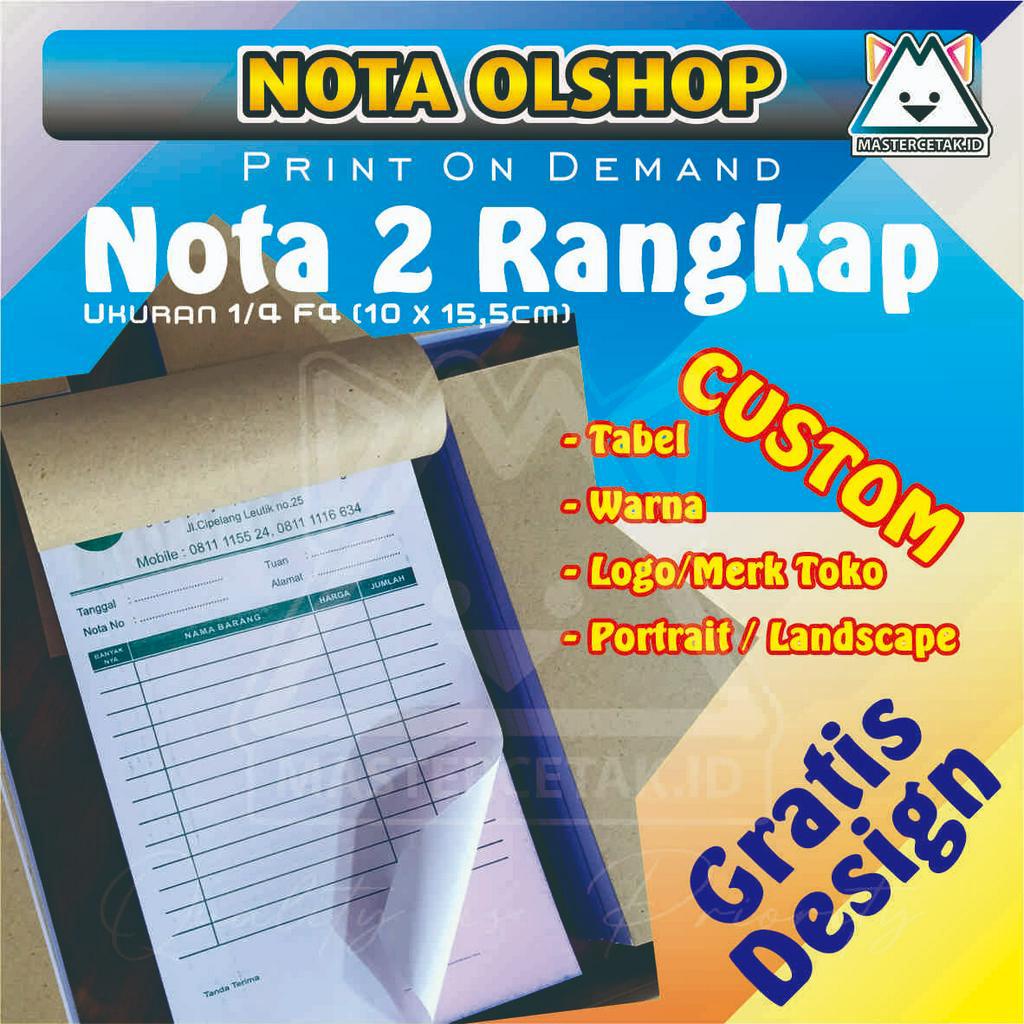 

Nota 2 Rangkap ukuran 1/4 F4 Custom | Olshop, Laundry, UMKM | Custom Nama, Logo, Tabel, Warna