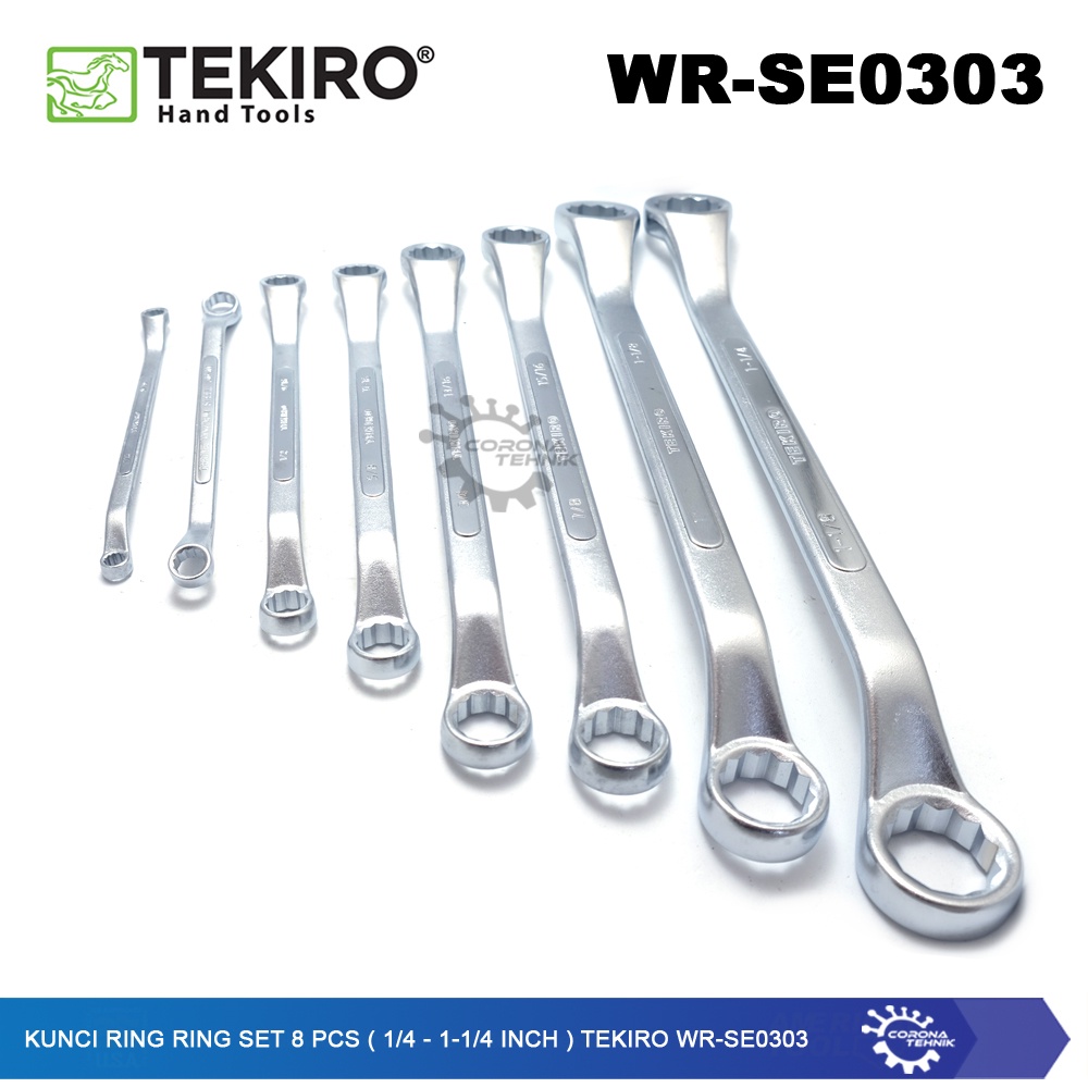 Tekiro WR-SE0303 - Kunci Ring Ring Set 8 Pcs (1/4-1 1/4 Inch)