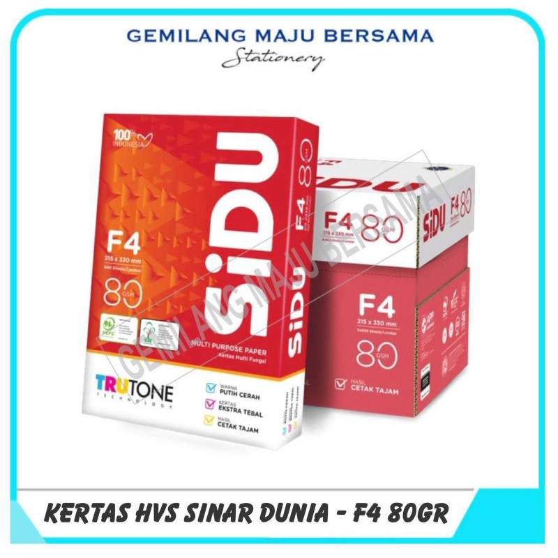 

Kertas Hvs Sinar Dunia / Sidu F4 80 Gram