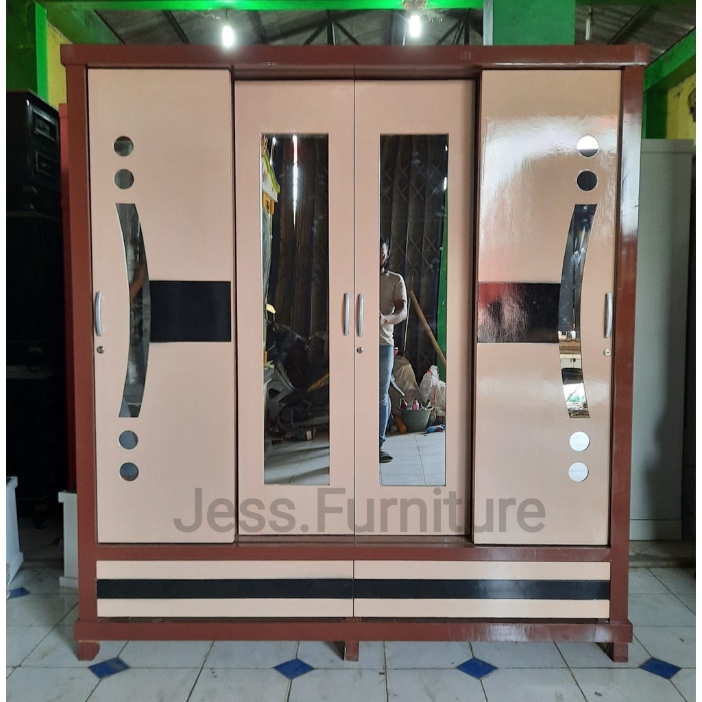 Lemari Baju 4 Pintu Sliding / Lemari Pakaian 4 Pintu Geser / Lemari Baju 4Pintu Mewah / Lemari Pakai