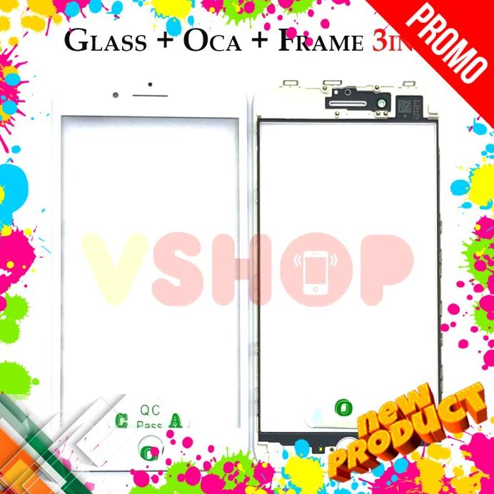 Acc Hp Glass Lcd Kaca Touchscreen Oca Frame 3In1 Iphone 8+ 8 Plus