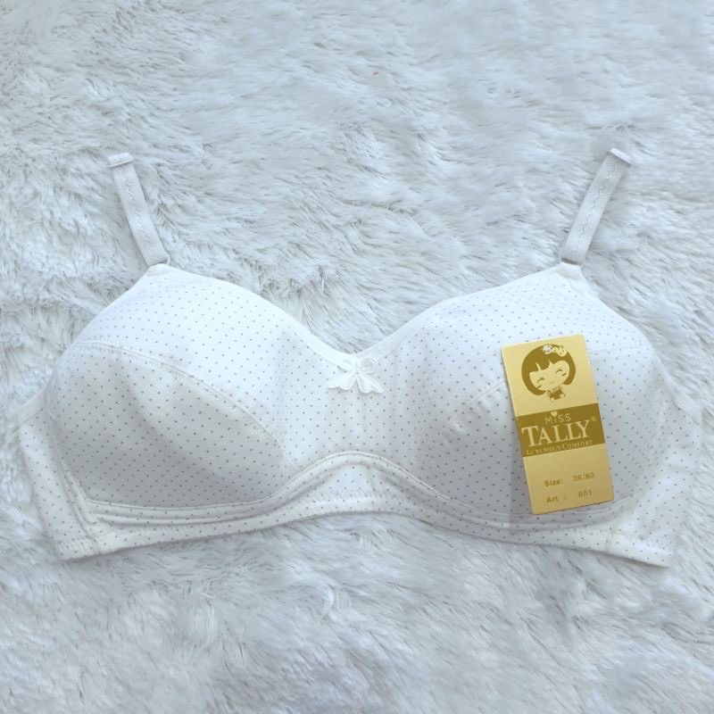 TALLY BRA BH REMAJA ABG 801 I SIZE 32 - 38 I TANPA BUSA I TANPA KAWAT I MOTIF POLKADOT | CUP A-B