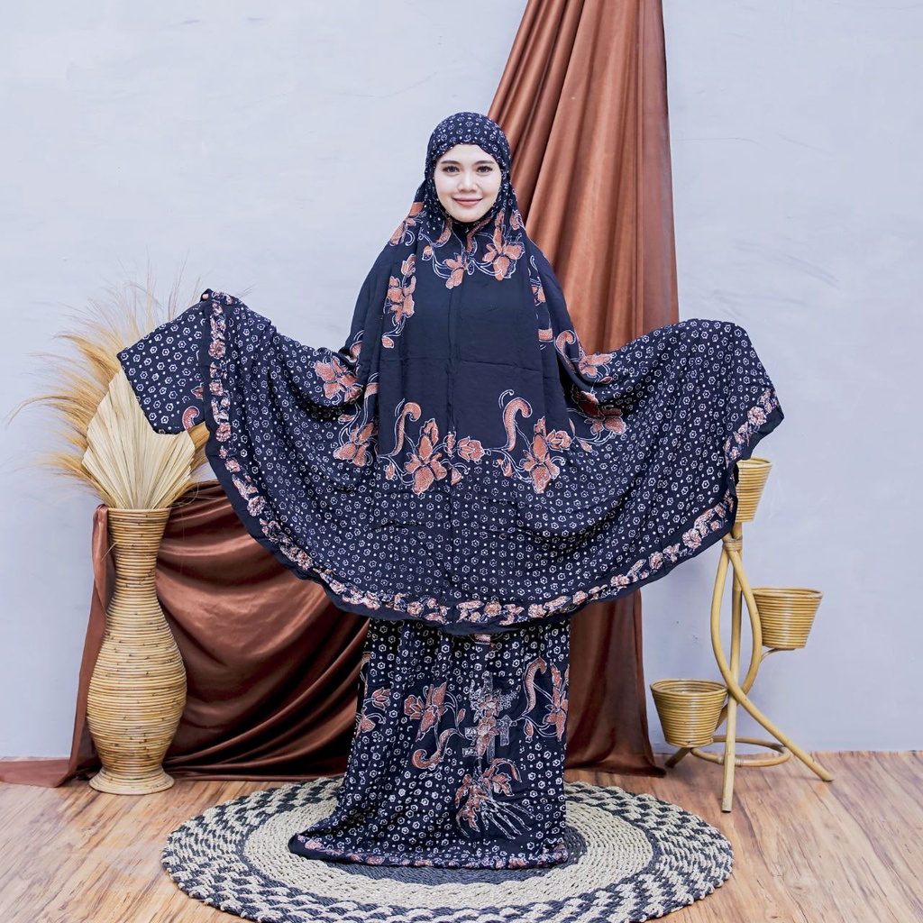 MUKENA BATIK CAP PEKALONGAN BAHAN RAYON SUPER MUKENA DEWASA JUMBO