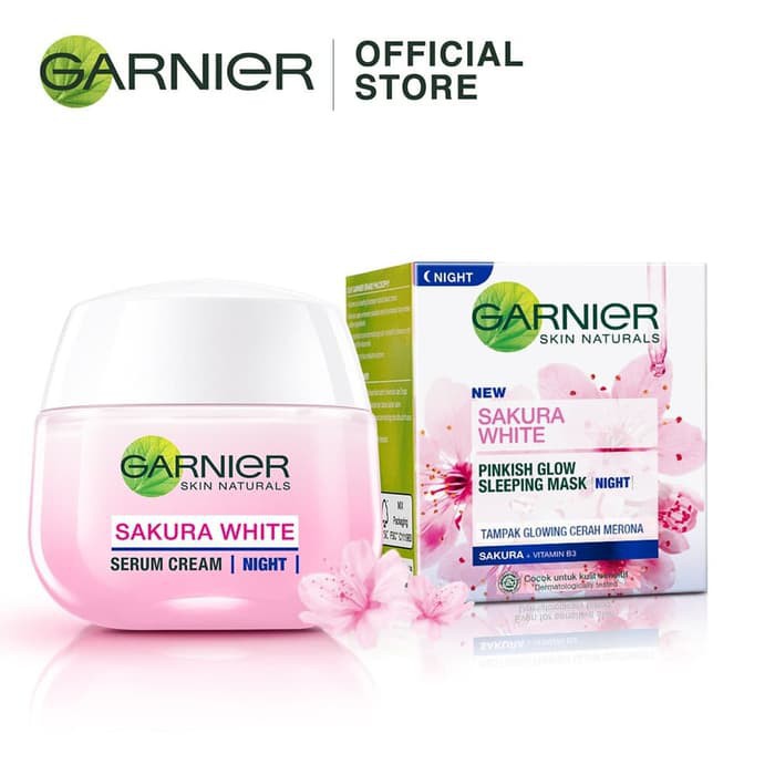 GARNIER Sakura White Pinkish Glow Sleeping Mask Night Cream - 50ml