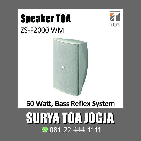 Speaker TOA ZS-F2000 WM ZS F2000 WM ZSF2000WM Plus Breket Bracket White F 2000 WM Putih 60 Watt W B