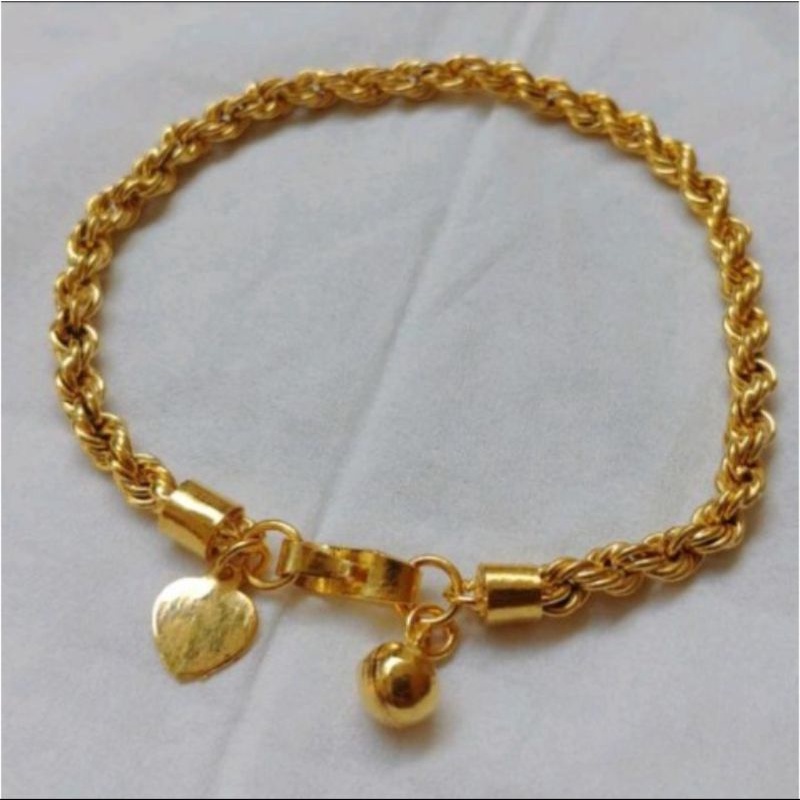 GELANG TANGAN MOTIF TAMBANG EMAS PRIA WANITA LAPIS EMAS XUPING GOLD TERLARIS