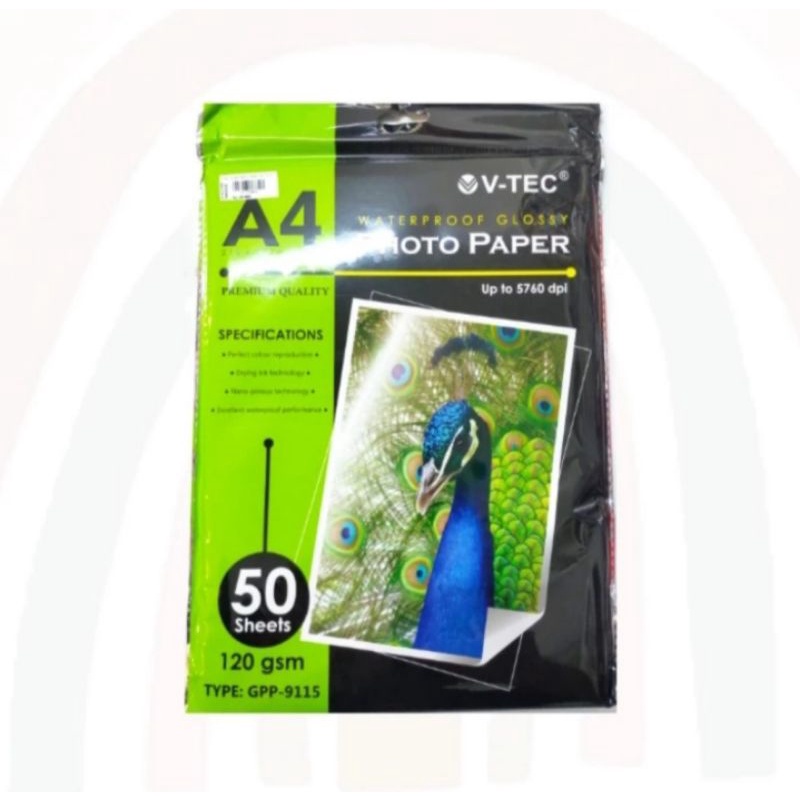 

V-tec Waterproof photo paper A4 120 gsm gpp-9115