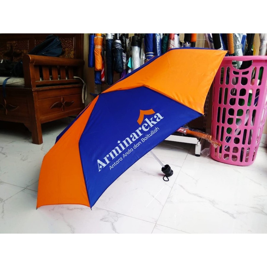 CUSTOM GROSIR payung LIPAT Custom KAIN Bebas pilih Warna + Sablon