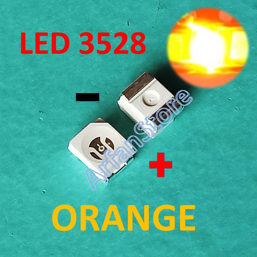 LED 3528 Orange Amber Per 25pcs SMD Chip Warna Kuning Tua Pekat