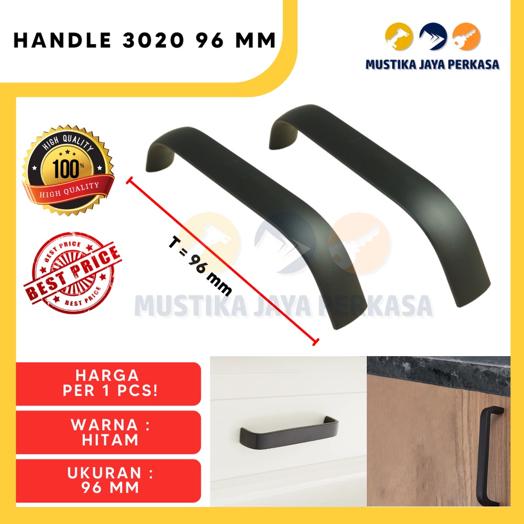 Handle Tarikan Laci Lemari Hitam Minimalis Knob HM Besi Stainless Zinc