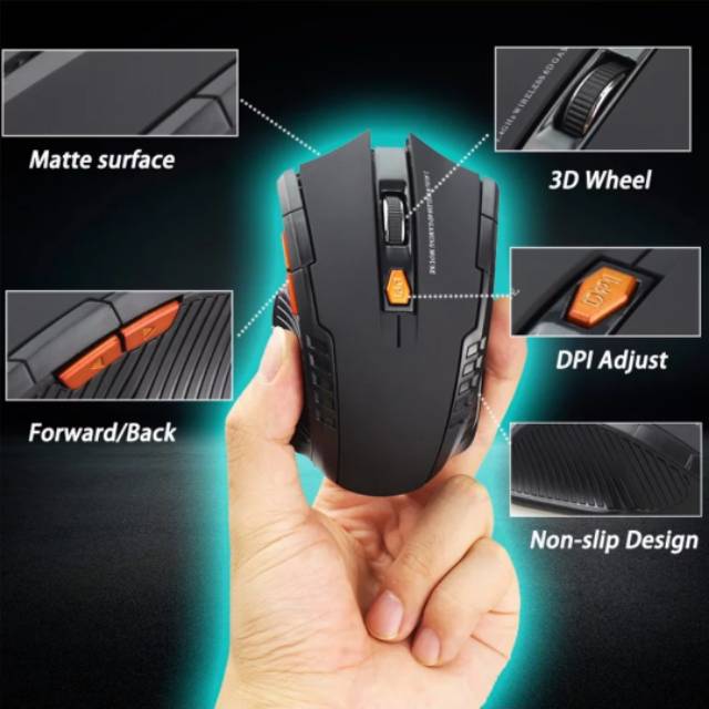 Mouse Wireless Mouse Gaming 6D USB 2.4GHz Optical Mouse USB ORI