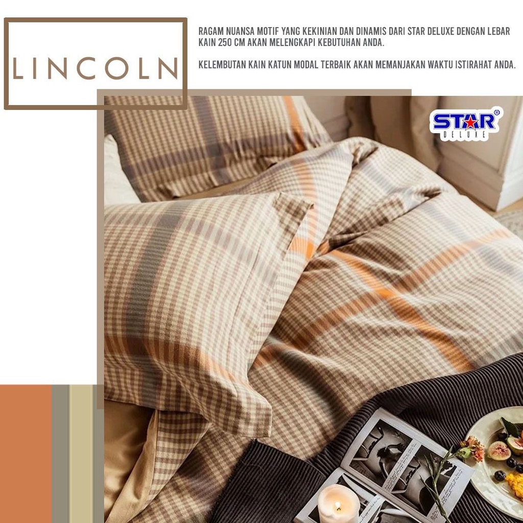 Sprei Set Premium Katun STAR Motif Lincoln