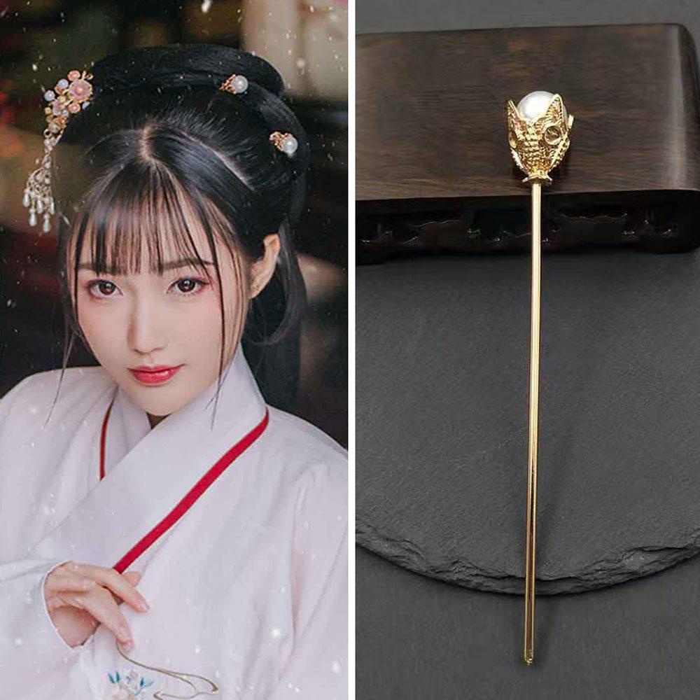 Nickolas1 Stik Rambut Elegan Fashion Hiasan Kepala Warna Emas Perak Logam Vintage Hair Clip