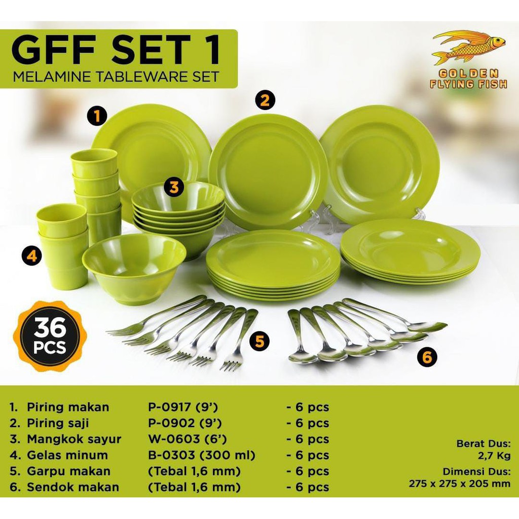 Peralatan Makan Dinner Set 16 pcs Piring Mangkok Gelas (AS) Semi Melamine GENEVA