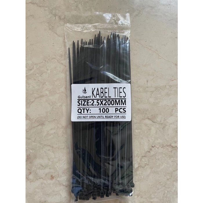 

ORGANIZER-DOCUMENT- KABEL TIES CABLE TIE 2.5 X 200MM (20CM) CV 200 KUALITAS BAIK - HITAM -DOCUMENT-