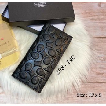 Coach Signature Embossed Leather wallet Dompet panjang pria Premium hb