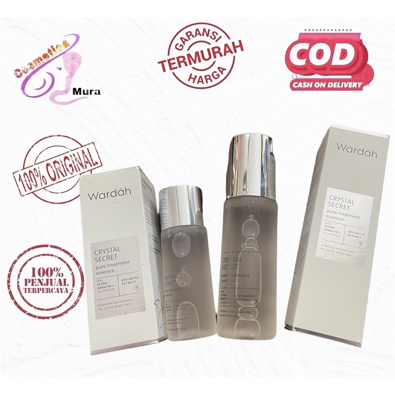 [ 100 &amp; 50 ml ] crystal secret pure essence treatment ~ wardah white secret pure treatment essence || wardah crystal secret pure essence 50 &amp; 100 ml