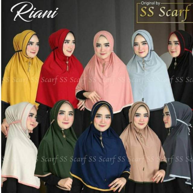 Jilbab/hijab instan serut Riani original by SS Scarf di pakai hari-hari di rumah....................