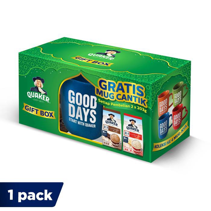 

QUAKER 3 IN 1 ORIGINAL & COKELAT POUCH 7S - 2 PCS FREE QUAKER MUG KODE 843