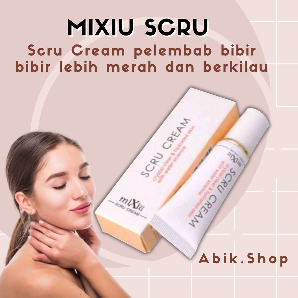 Mixiu Scru Cream Bibir Anti kering Pelembab Scrub Bibir -