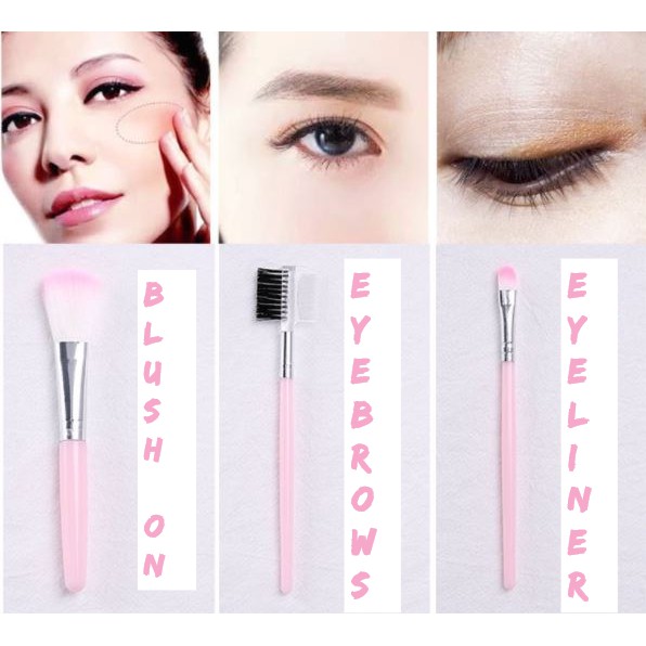 Mysterygirl -  Termurah 5pcs/set Kuas Make Up Brush Kuas Makeup Eyebrow Brush Blush on Brush Sponge