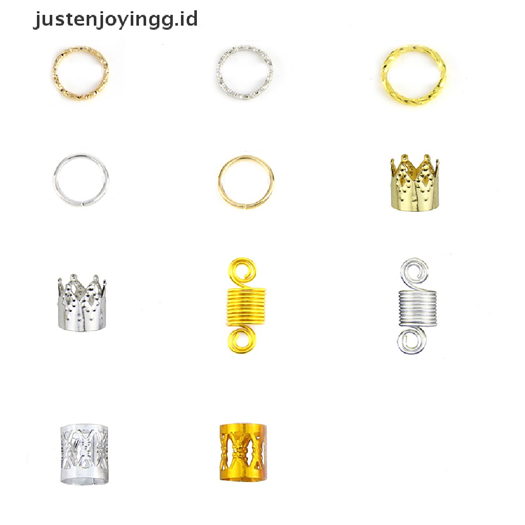 100 Pcs / Set Cincin Klip Cuffs Rambut Ekstensi Kepang Gimbal