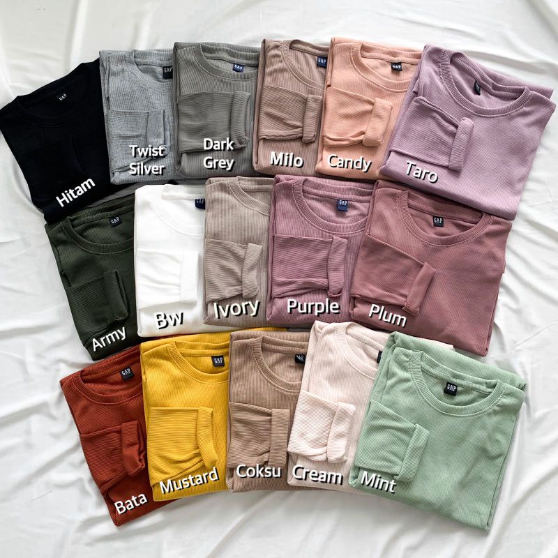 JASTIP Enbe Store Atasan Kaos Basic Wanita Rib T-Shirt