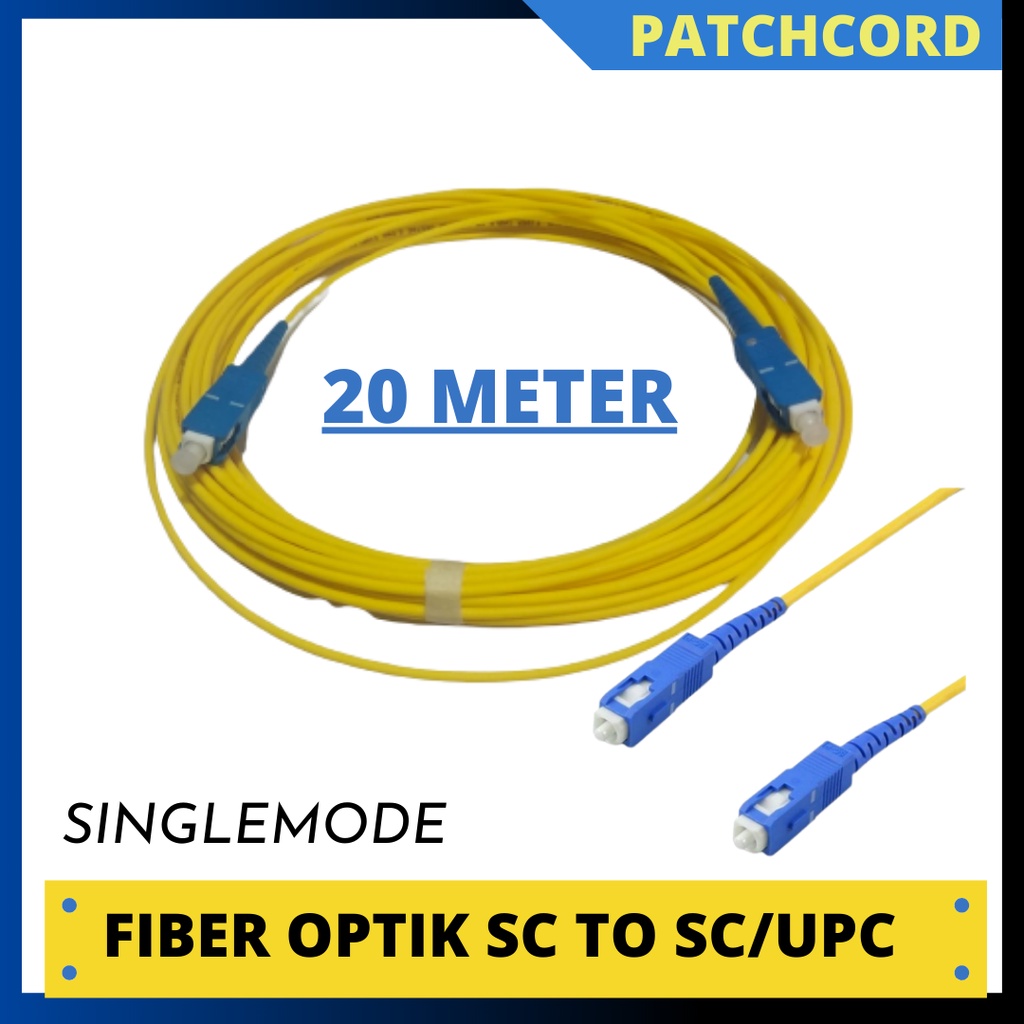 PATCHCORD FIBER OPTIK 20 METER SC UPC SC UPC SM SP 2.0mm SIMPLEX LSZH