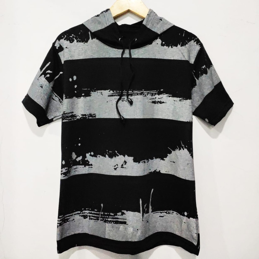 Kaos Hoodie Lengan Pendek Pria / Baju Hoodie Pria / Kaos Bertopi Lengan Pendek / Kaos Pria Terbaru