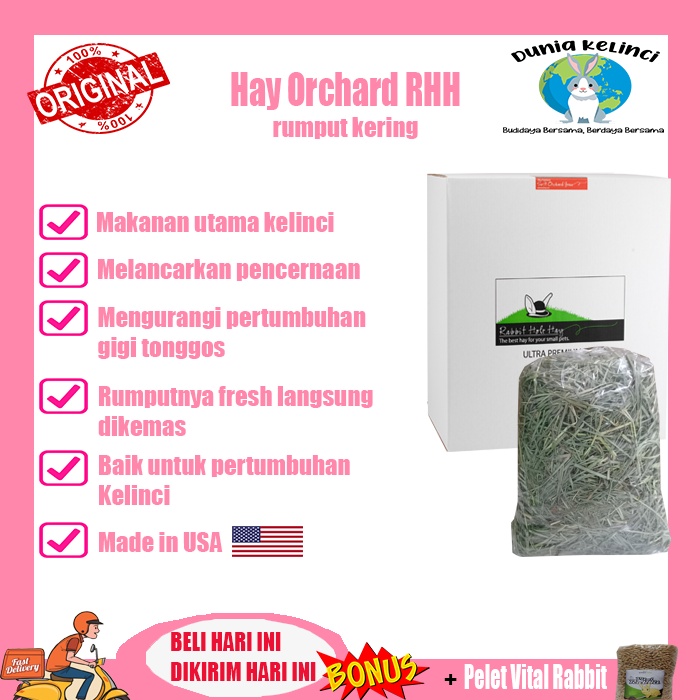 Hay Orchard 250 gr Makanan Kelinci Rumput Kering Rabbit Hole Hay