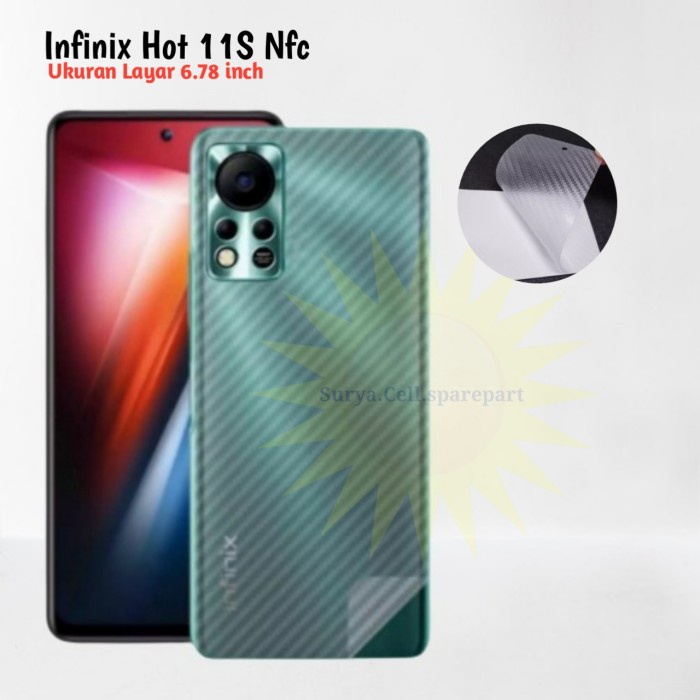 Back Skin Carbon Infinix Hot 11S Nfc - Skin Carbon Infinix Hot 11S Nfc