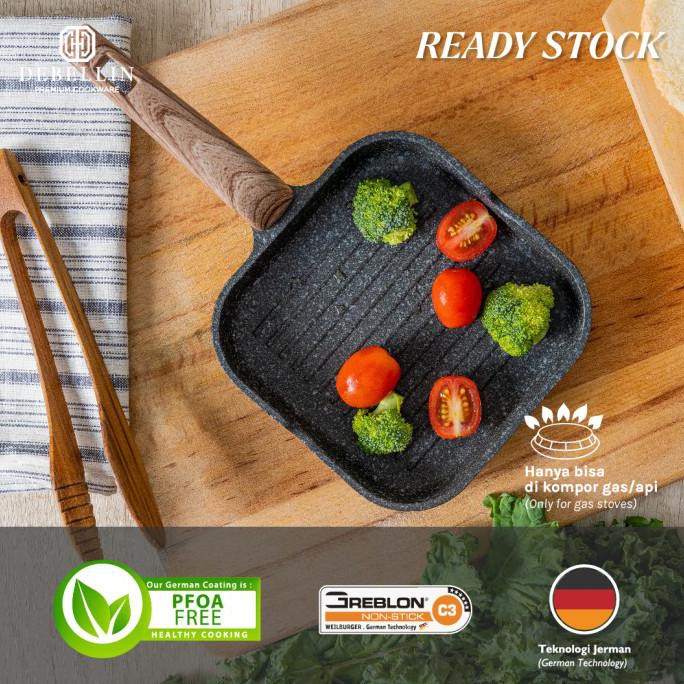 Favorit] Debellin Black Mini Grill Pan 14 Cm - Pemanggang Granite Premium - Mini Gp14