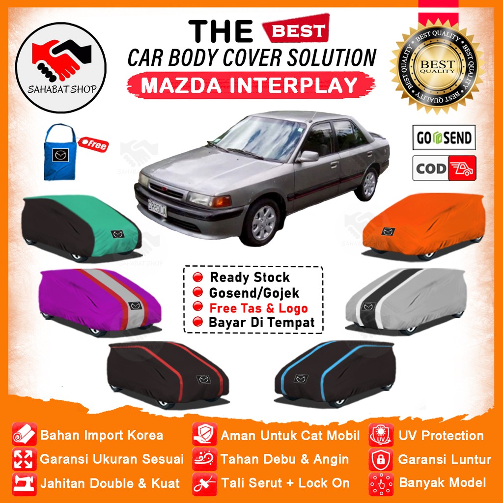 Sahabat Body Cover Mobil Interplay / Sarung Penutup Mazda Interplay Outdoor / Selimut Tutup Pelindung Kerudung Jas Mantol Kerodong Kelambu Pelindung Pembungkus Tutupan Terpal Bungkus Mobil Sedan Interplay Waterproof Anti Air Model Orange