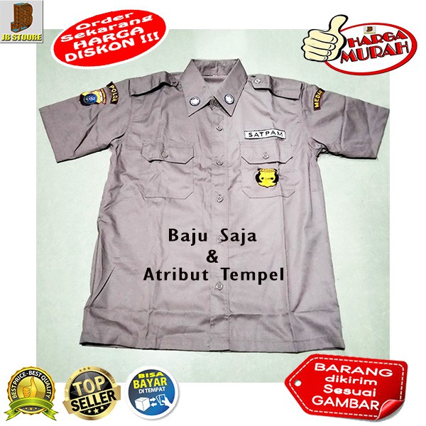 Baju Seragam PDH Security Satpam Coklat Lengan Pendek Terpisah / PDH Satpam Security Coklat Model Ba